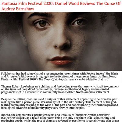 Fantasia Film Festival 2020: Daniel Wood Reviews The Curse Of Audrey Earnshaw